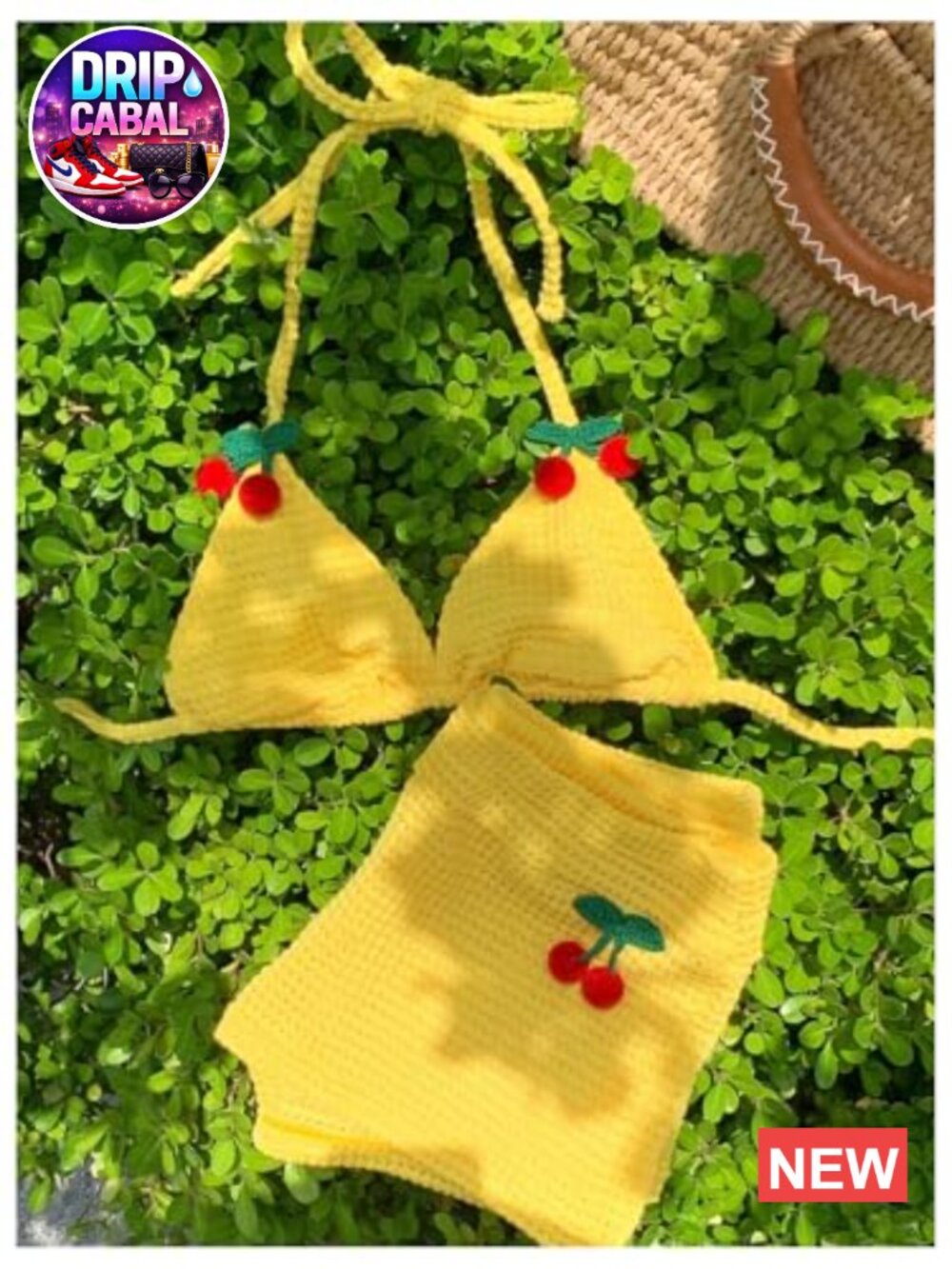 Women's 2 Piece Crochet Halter Top & Shorts Cover Up Set - Picture 4 of 5